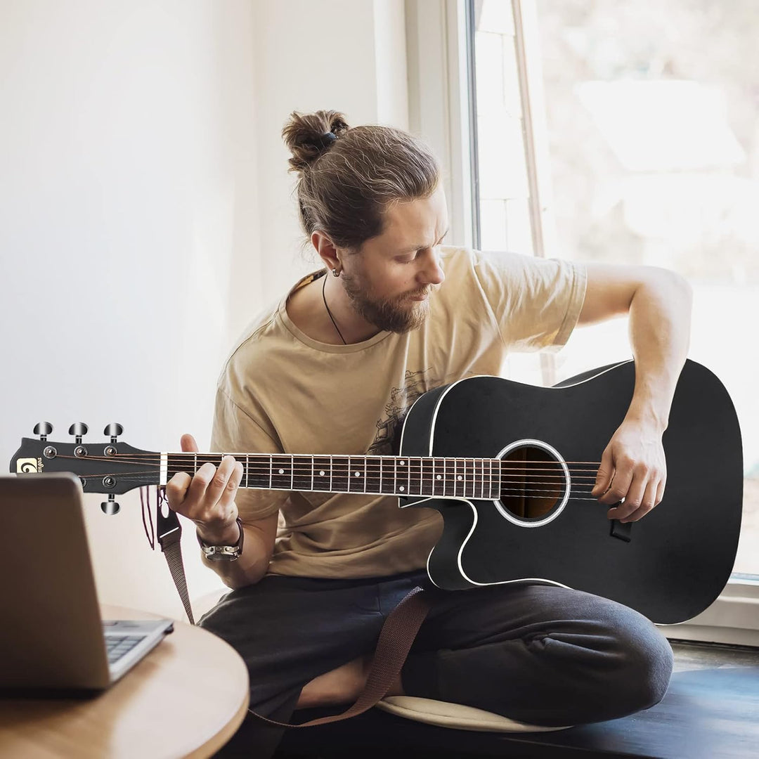 Vangoa Linkshänder Akustik Gitarren 4/4 Anfänger Einsteiger Erwachsene Akustikgitarre Set Cutaway Gi