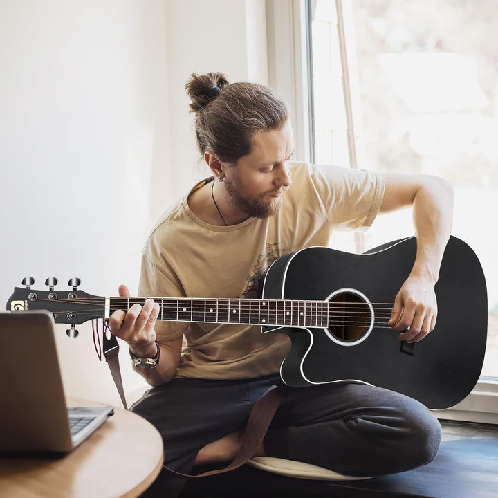 Vangoa Linkshänder Akustik Gitarren 4/4 Anfänger Einsteiger Erwachsene Akustikgitarre Set Cutaway Gi