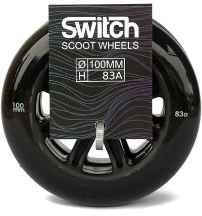 Schwarz Roller Räder 100mm x 24mm 83A Stunt Scooter Wheels Switch