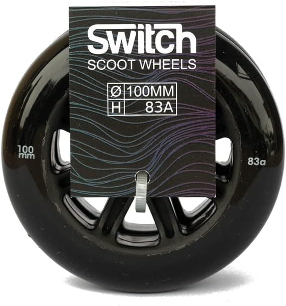 Schwarz Roller Räder 100mm x 24mm 83A Stunt Scooter Wheels Switch