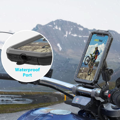 wasserdichte IP67 Motorrad Telefonhalterung, iMESTOU Fahrradhalterung mit 2,5 cm (1 Zoll) Doppelkuge