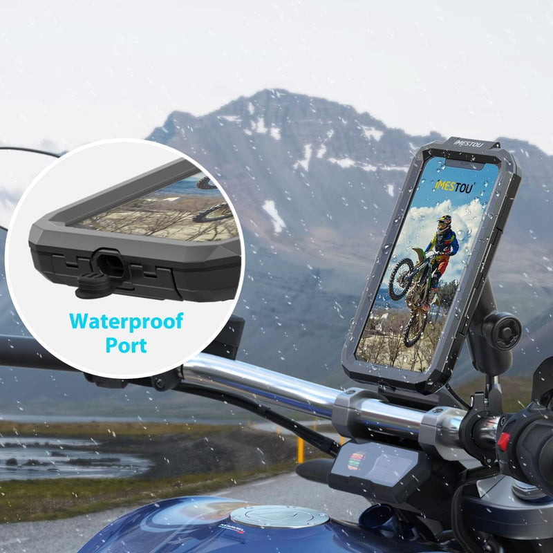 iMESTOU wasserdichte Motorrad Telefon Halterung Fahrrad Telefonhalterung 1 "Kugel Lenker Stamm Mobil