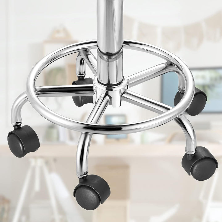 Casaria® Rollhocker 2er Set Höhenverstellbar 10cm Polsterung 51-65cm Sitzhöhe 360° Drehbar Ø35cm Fus