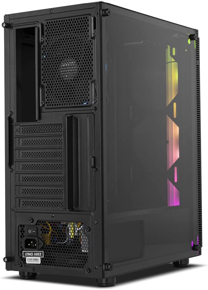 NOX XTREME PRODUCTS Infinity Gamma - Mid-Tower ATX/M-ATX/ITX ARGB Dynamic Rainbow, Seitenteil aus ge