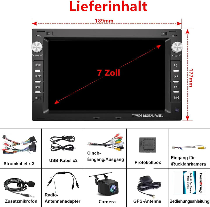 Plug&amp;Play Android 15 GPS Navi Autoradio für VW Golf 4 MK4 Polo Passat Golf Jetta, 7 Zoll IPS Touchsc