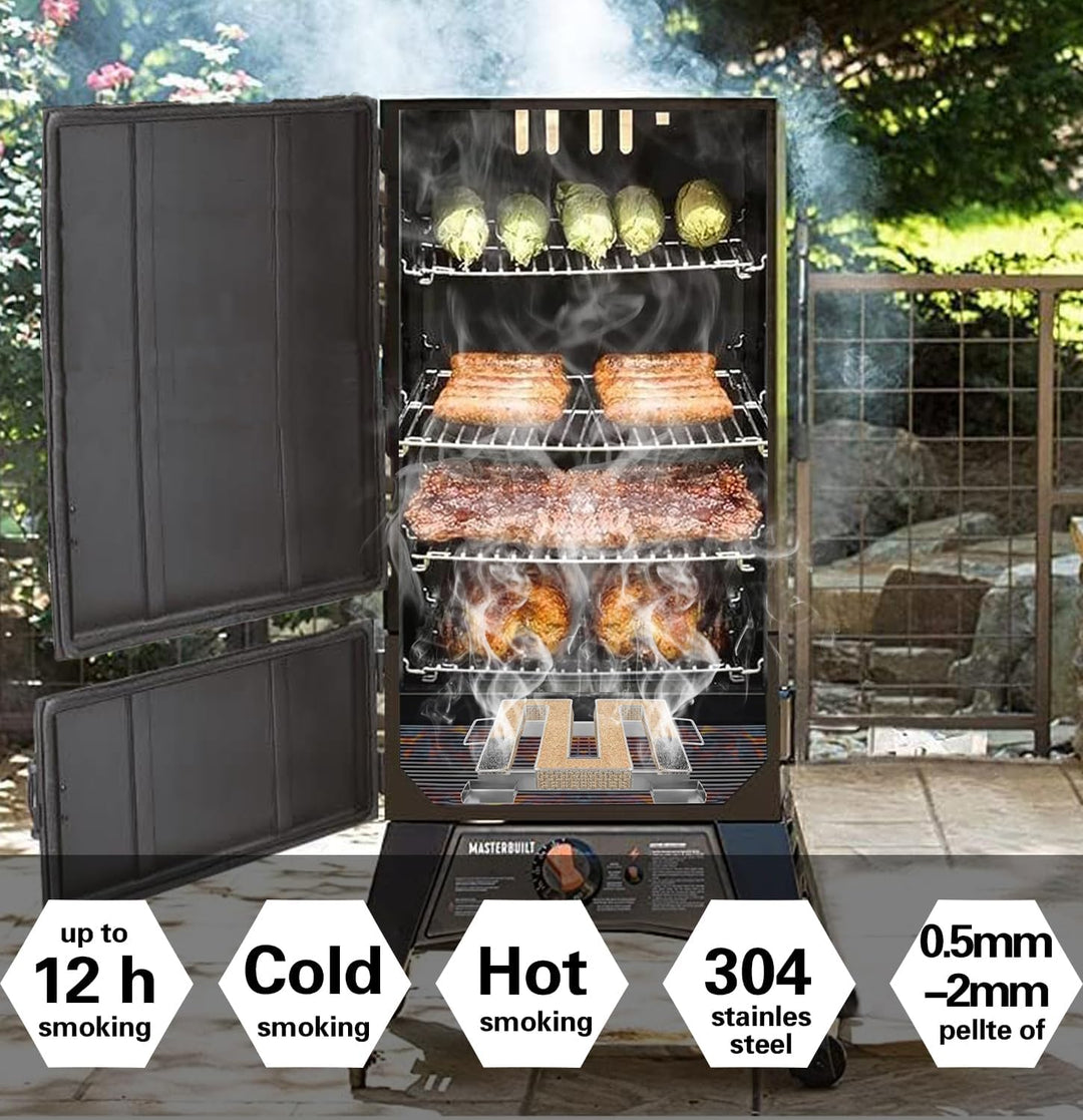 UQTUKO Kaltrauchgenerator mit Henkel, Edelstahl Kaltraucherzeuger mit Haken und Reinigungsbürste Spa