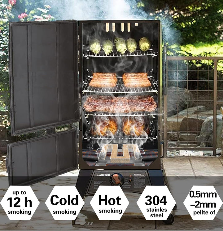 UQTUKO Kaltrauchgenerator mit Henkel, Edelstahl Kaltraucherzeuger mit Haken und Reinigungsbürste Spa