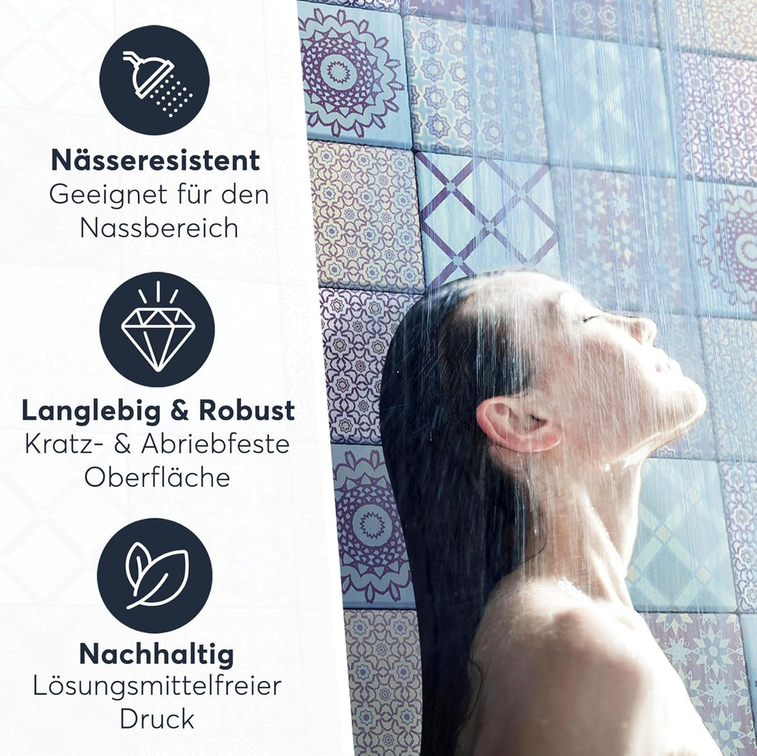 20 Stück Fliesenfolie für Bad und Küche 20x20 cm - Mosaikfliesen, Fliesensticker - selbstklebende Fl