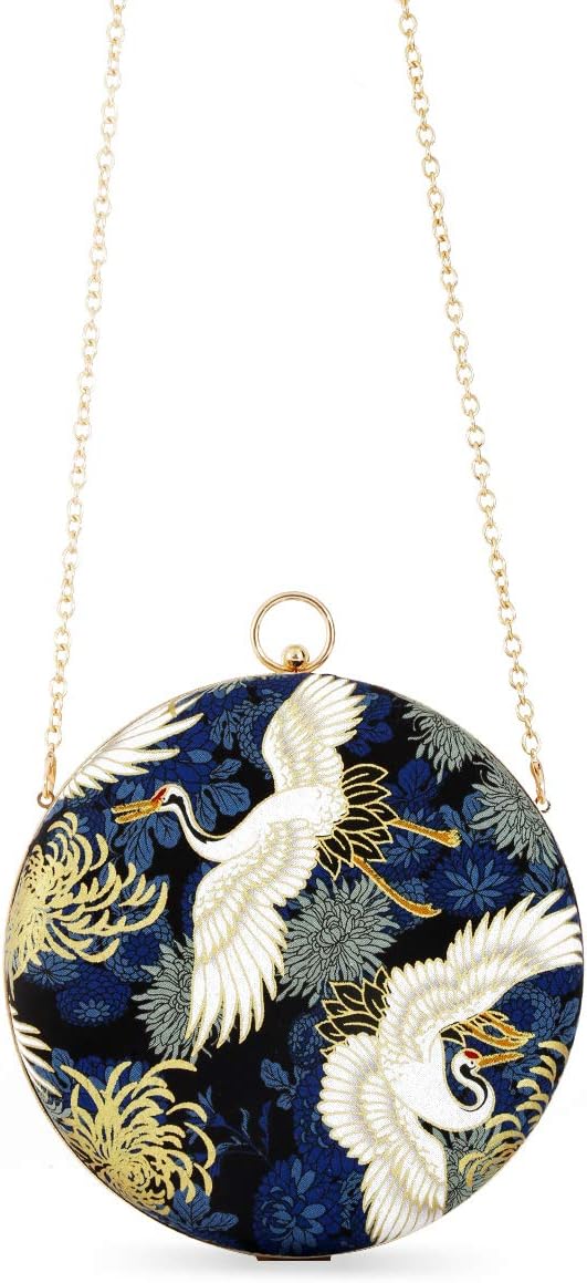 Damen Abend-Clutch, Designer-Abendhandtasche, Party-Clutch-Geldbörse Blue-big Round, Blue-big Round