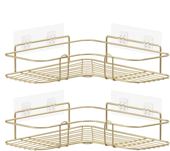 Navaris 2x Duschablage ohne Bohren - Bad Duschregal Eckregal 2er Set - Badezimmer Regal Wand - Ablag