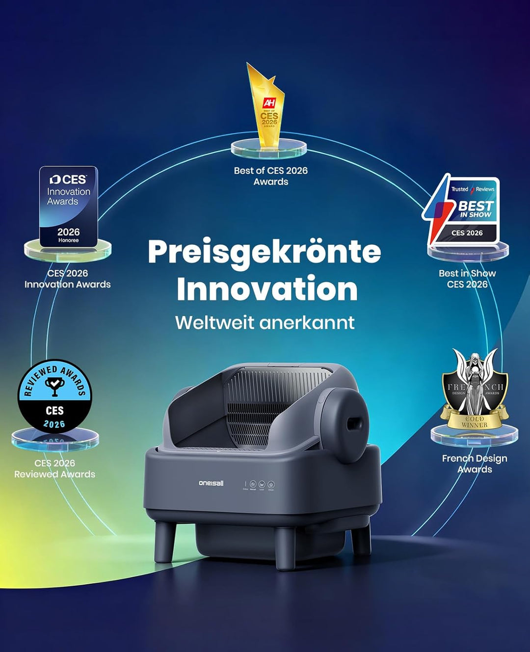 oneisall katzenklo selbstreinigend automatisch offen XXL grosse Katzen, katzenklo mit EaseClean™ Sys