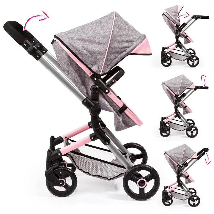 Bayer Design 18433AA Butterfly Kombi Puppenwagen Neo Vario mit Wickeltasche und Einkaufskorb, umwand