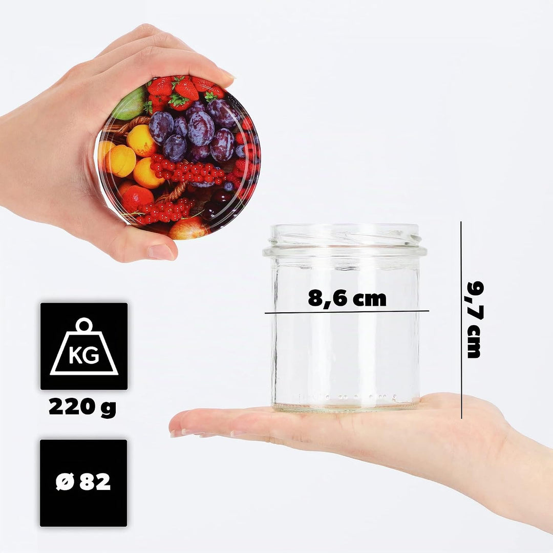 KADAX 10er Set Marmeladengläser 350ml TO82, Einmachgläser Vorratsgläser Mason Jar mit Schraubdeckel,