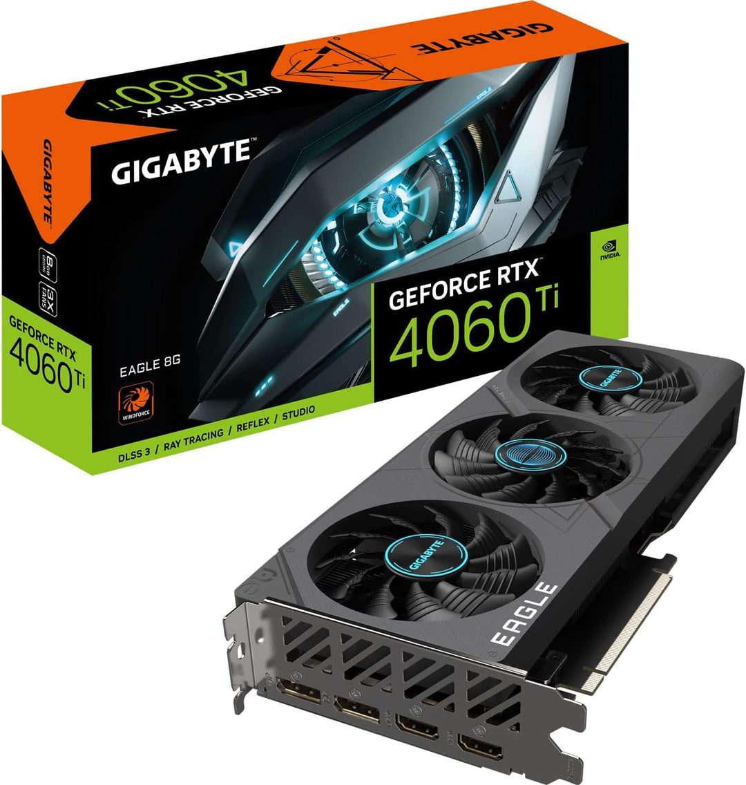 GIGABYTE GeForce RTX 4060 TI EAGLE 8GB Graphics Card - GDDR6 18Gbps 128bit, PCI-E 4.0, 2x DisplayPor