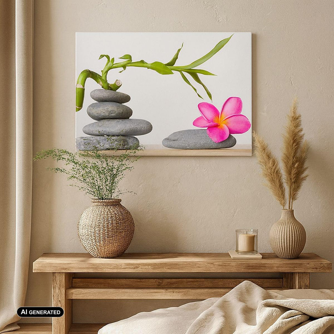 Bilder auf Leinwand Ruhig blume dekoration stein Leinwandbild 70x50cm Wandbilder Dekoration Wohnzimm