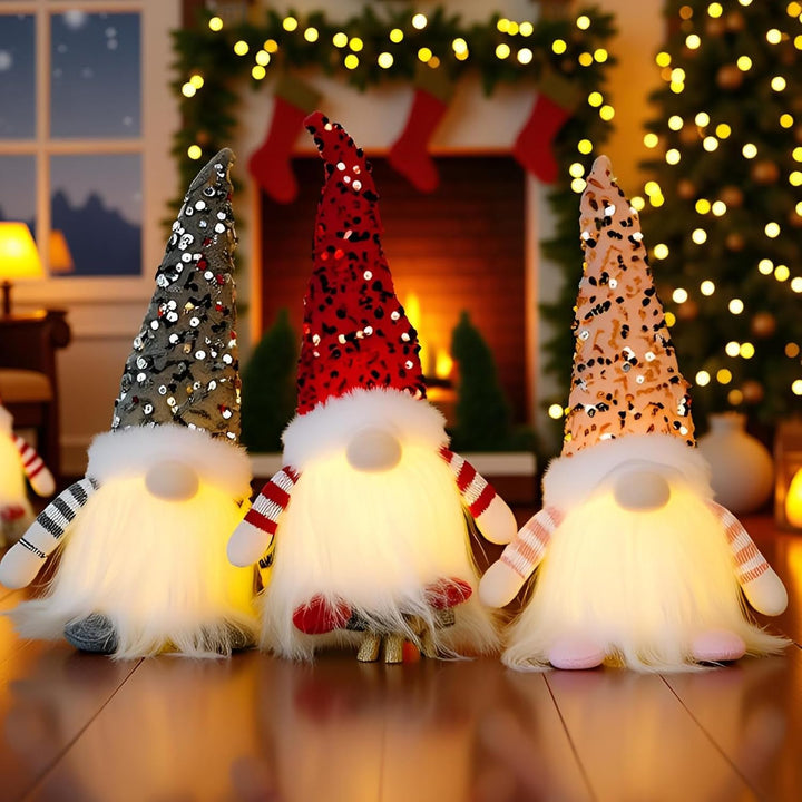 ACAREY Weihnachtsdeko 3 Stück Weihnachten Deko Wichtel mit Licht, Weihnachtswichtel Plüsch Weihnacht