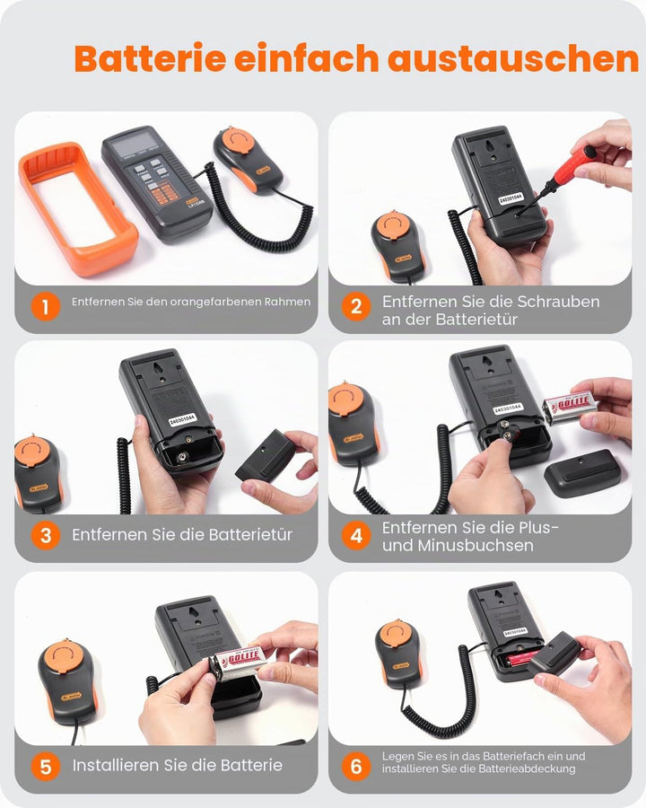 Dr.meter LX1330B Digital Luxmeter, 0-200.000 Messbereich Luxmeter mit 360° Drehbarem Sensor Beleucht