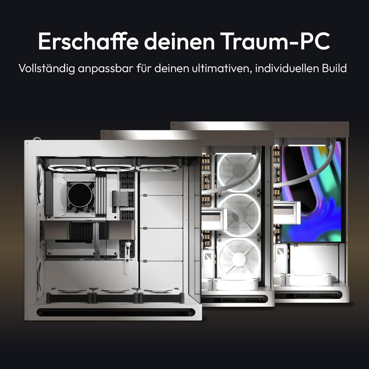 HAVN HS 420 Dual-Chamber ATX Mid Tower PC Gehäuse Weiss | Hybrid-Design, 11x 140mm Lüfter & 3X 420mm