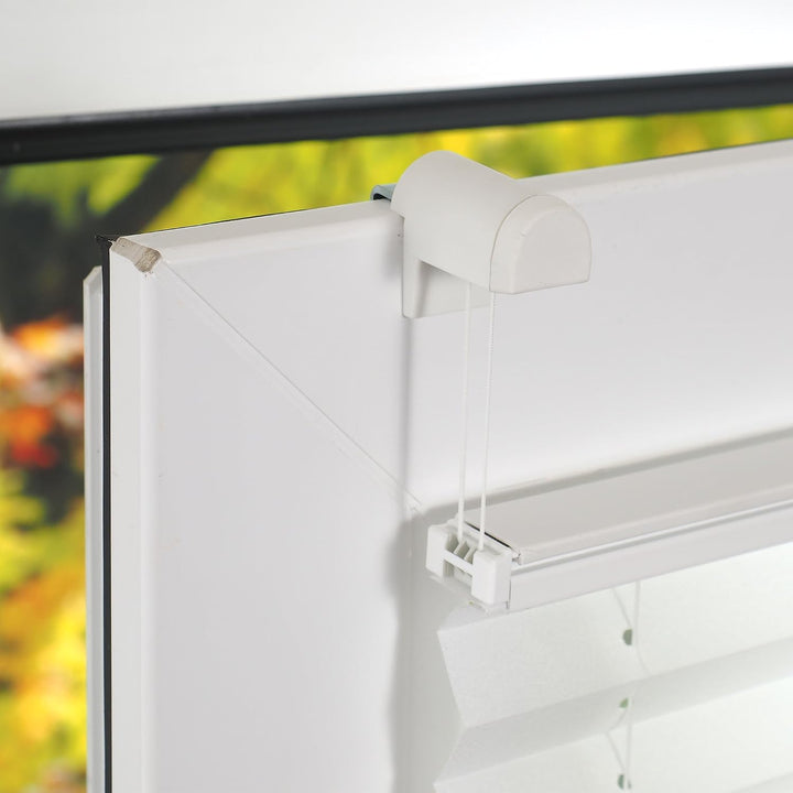 Liedeco® Plissee verspannt mit Klemmträger / 90 x 130 cm weiss (Breite x Höhe) / lichtdurchlässig Bl