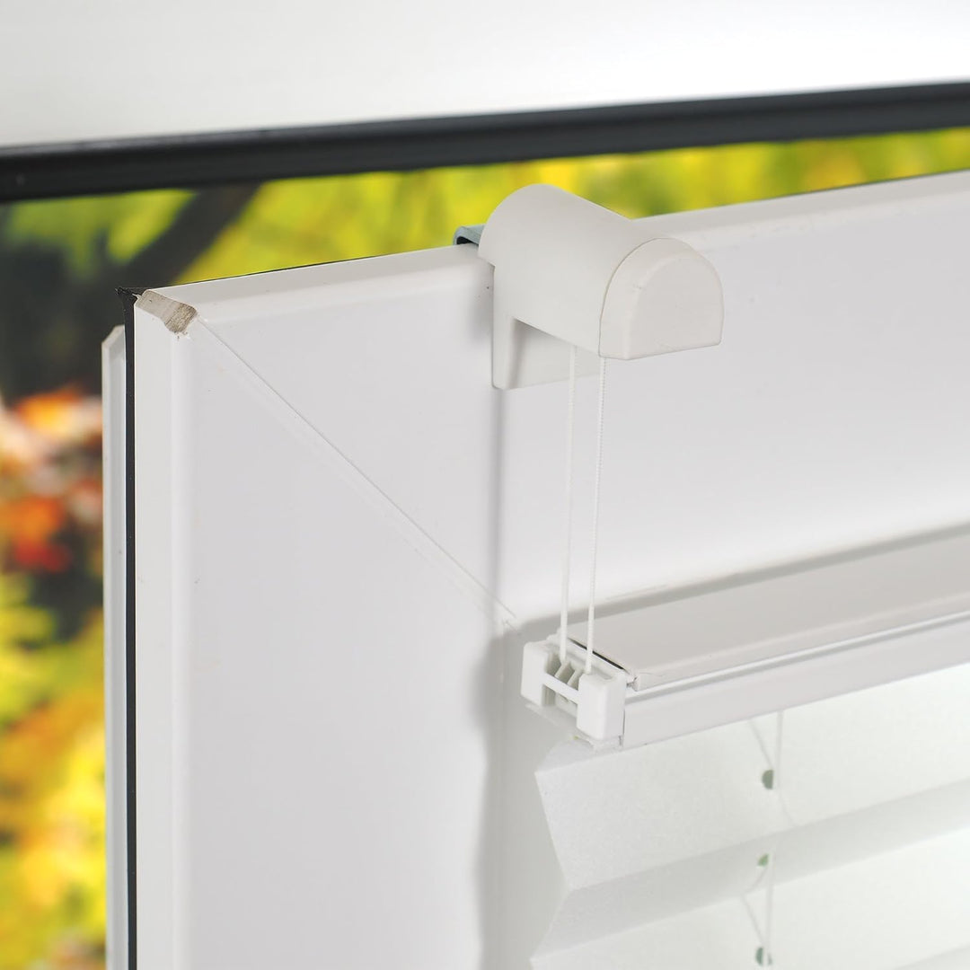 Liedeco® Plissee verspannt mit Klemmträger; 75 x 130 cm weiss (BxH); lichtdurchlässig blickdicht stu