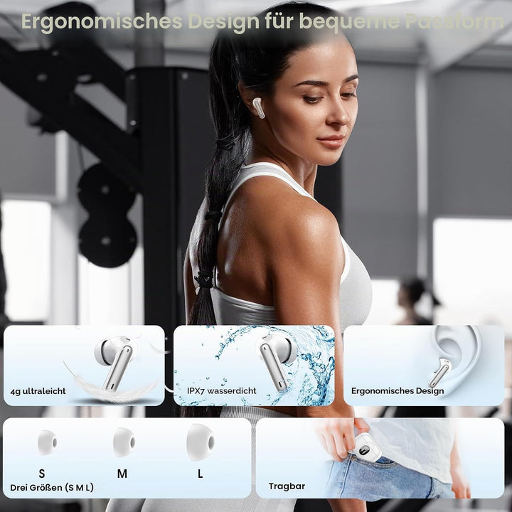 AI Kopfhörer Übersetzer, 3-in-1 Bluetooth 5.3 Echtzeit Sprachübersetzer Kopfhörer mit 164 Sprachen/6