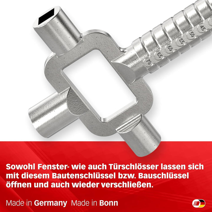 Multipick Universalschlüssel [Made in Germany] Bauschlüssel - Architektenschlüssel - Baustellenschlü