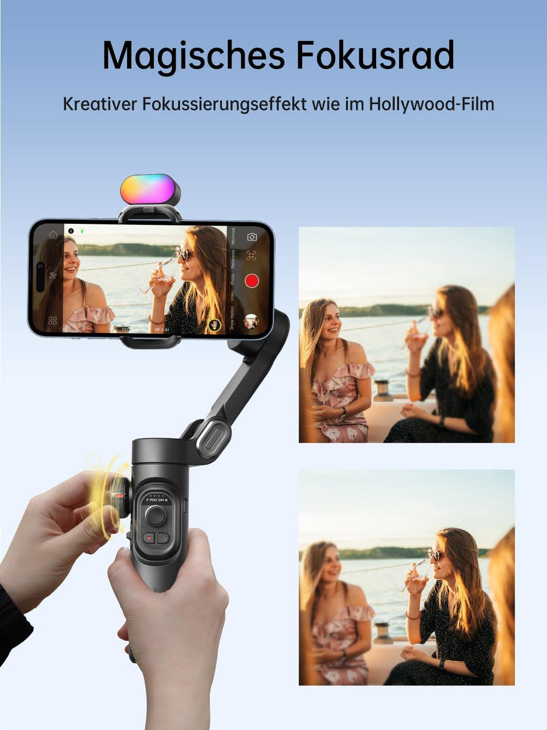 Phone Gimbal Stabilizer 3-Achsen Smartphone faltbar Gimbal für iPhone Gimble mit Focus Wheel TikTok