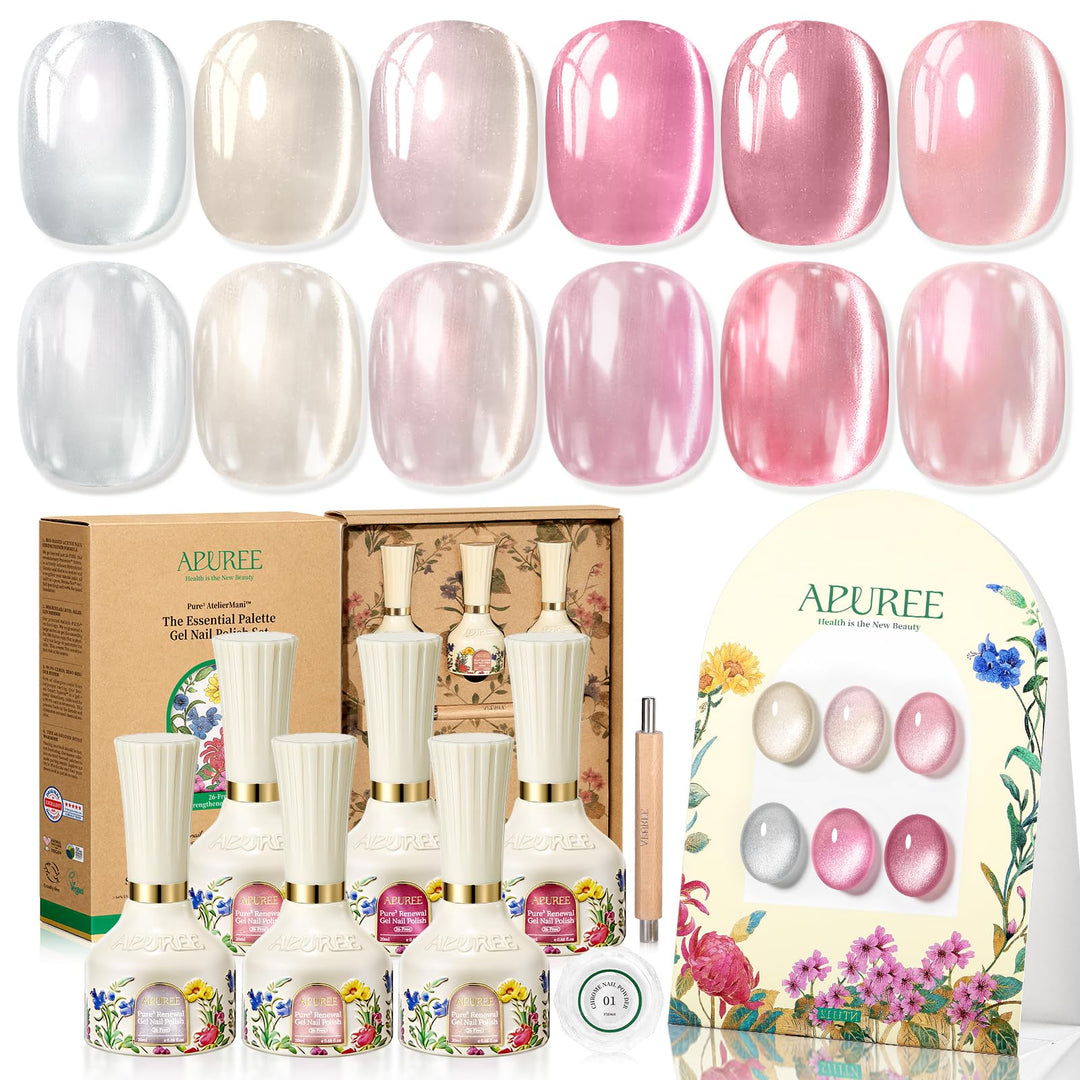 APUREE Nagelhärter Extra Stark Gel Nagellack Set: 64% Bio-Based USDA Zertifiziert, Nagelhärter für b