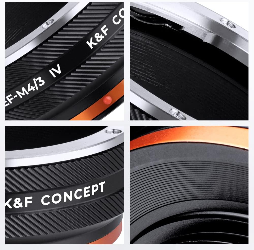 K&F Concept Lens Mount Adapter EOS-M4/3 IV Manueller Fokus Kompatibel mit Canon (EF/EF-S) Objektiv u