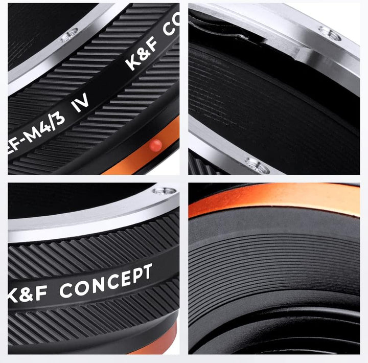 K&F Concept Lens Mount Adapter EOS-M4/3 IV Manueller Fokus Kompatibel mit Canon (EF/EF-S) Objektiv u