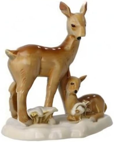 Goebel Figur Rehe im Schnee Winterwald, aus Steingut gefertigt, Höhe 14cm, 66-704-47-1