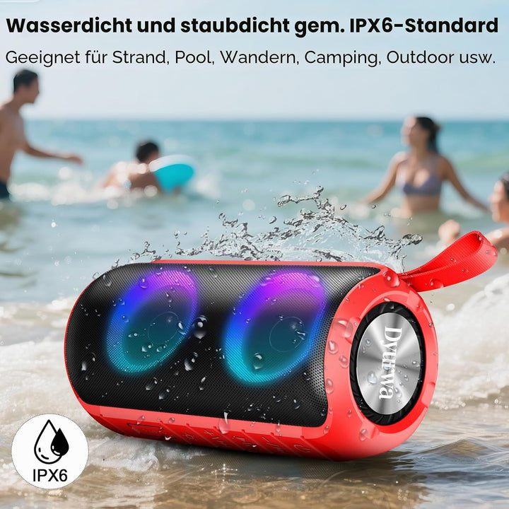 Bluetooth Lautsprecher Klein, Musikbox Bluetooth 5.3 Freisprechfunktion, Tragbarer Lautsprecher Bass