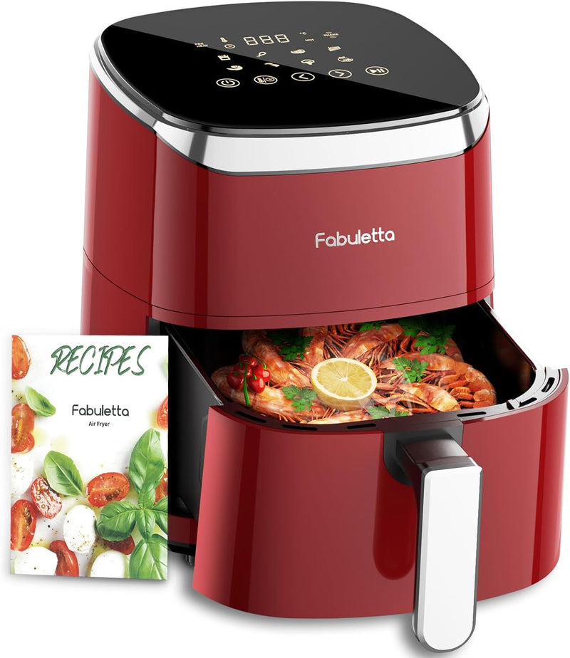 Fabuletta Heissluftfritteuse 4L, 9-in-1 Air Fryer, Max 230℃ Heissluft Fritteusen, Digitalem LED-Touc