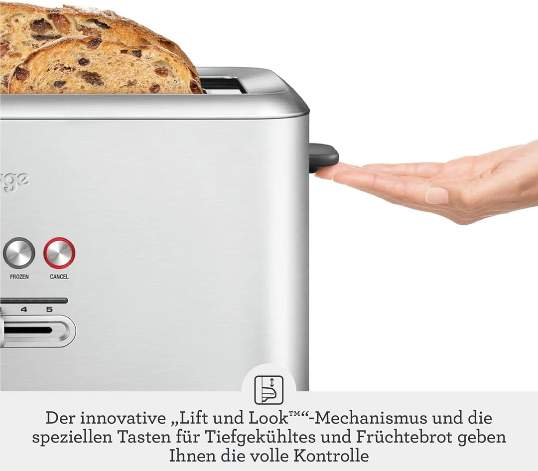 Sage - The 'A Bit More' Toaster 4 Slice, Gebürsteter Edelstahl 4 Schächte, 4 Schächte
