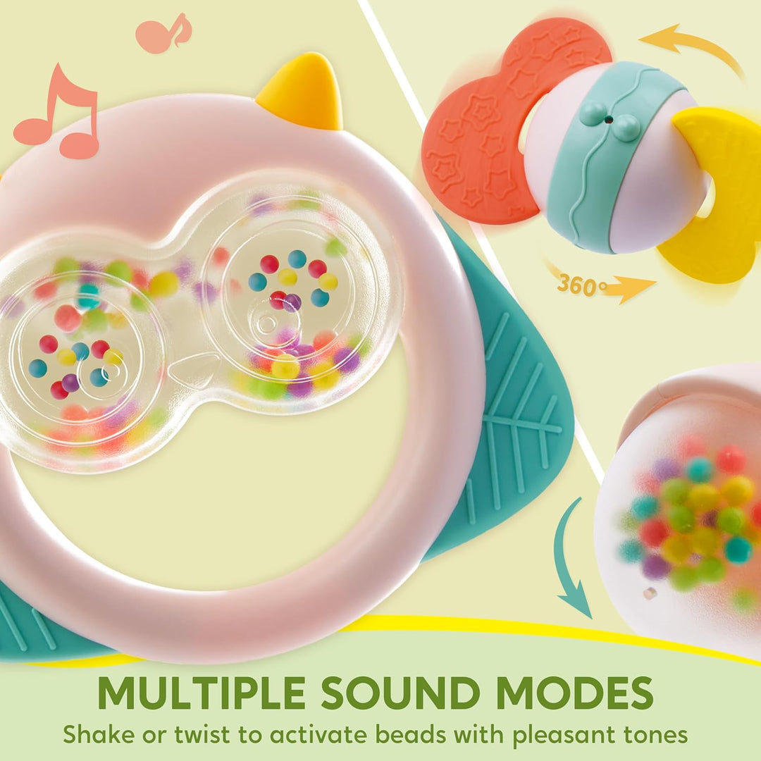 SYNCFUN Rassel Beissspielzeug Baby Set 10pcs Shaker Greifen Rassel,Beissring Baby Kleinkinder Spielz