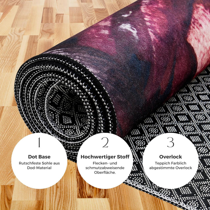 miqna küchenteppich Moderne rutschfeste Sohle Gel Läufer waschbar schwarz (Spice, 100 x 200) Spice 1
