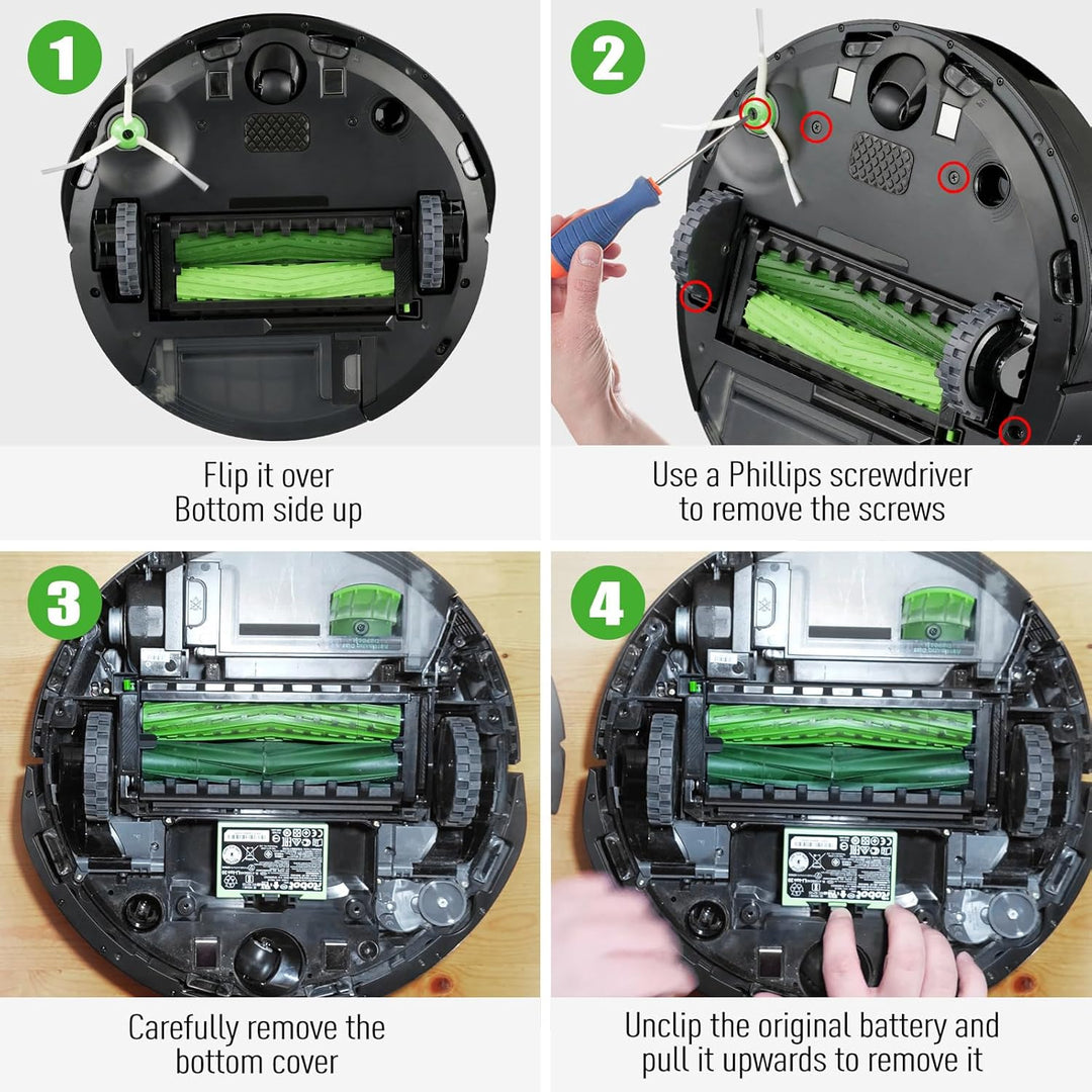 5000mAh (72Wh) 14,4V i7 Ersatzakku für iRobot Roomba i7 i7+ i3 i3+ i4 i4+ e5 e6, Hochkapazität Lithi