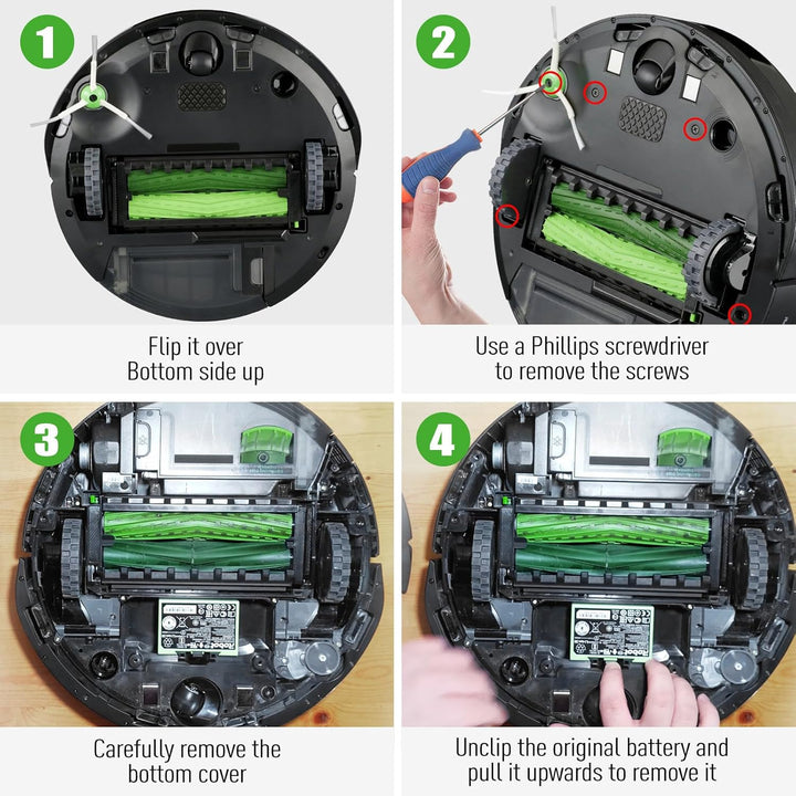 5000mAh (72Wh) 14,4V i7 Ersatzakku für iRobot Roomba i7 i7+ i3 i3+ i4 i4+ e5 e6, Hochkapazität Lithi