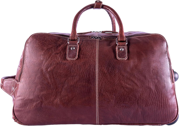 Alpenleder Reisetasche mit Rollen - ROM (Handgefertigt) - Nachhaltiges Bio-Leder aus regionaler Land