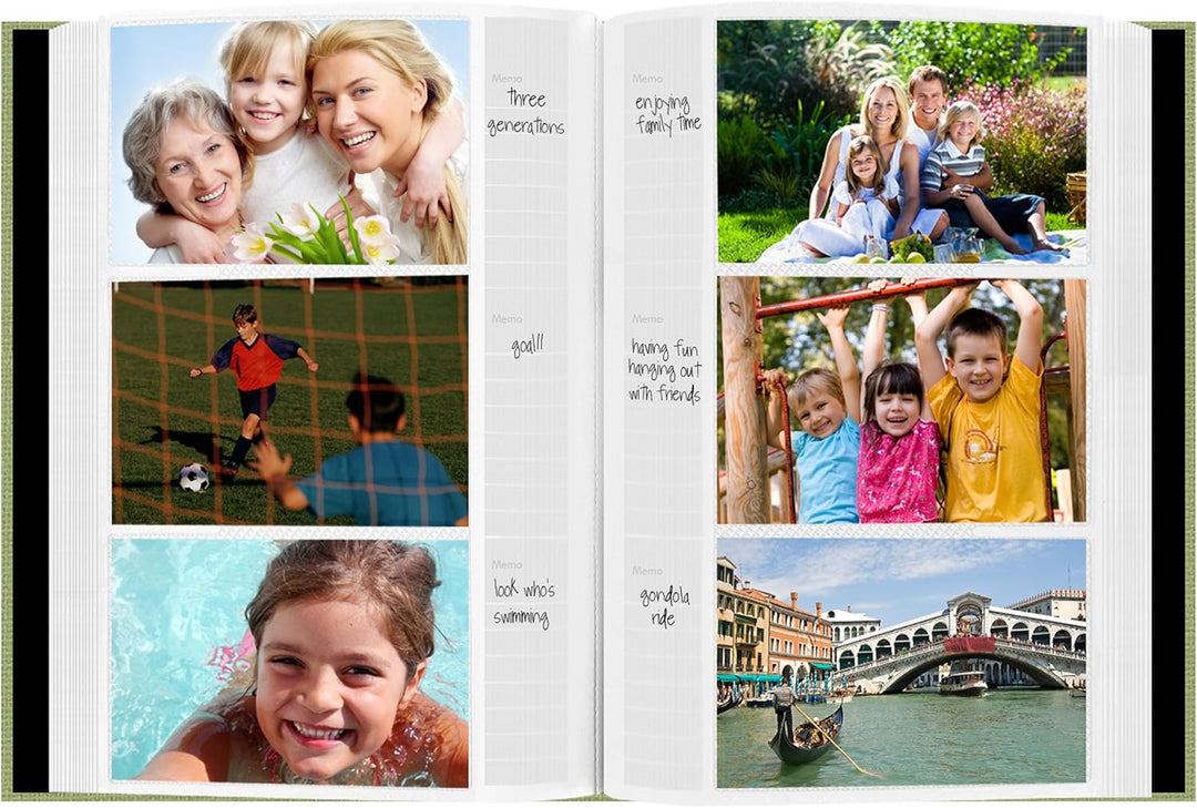 Fabric Frame Cover Photo Album 300 Pockets Hold 4x6 Photos, Sage Green Grün, Grün