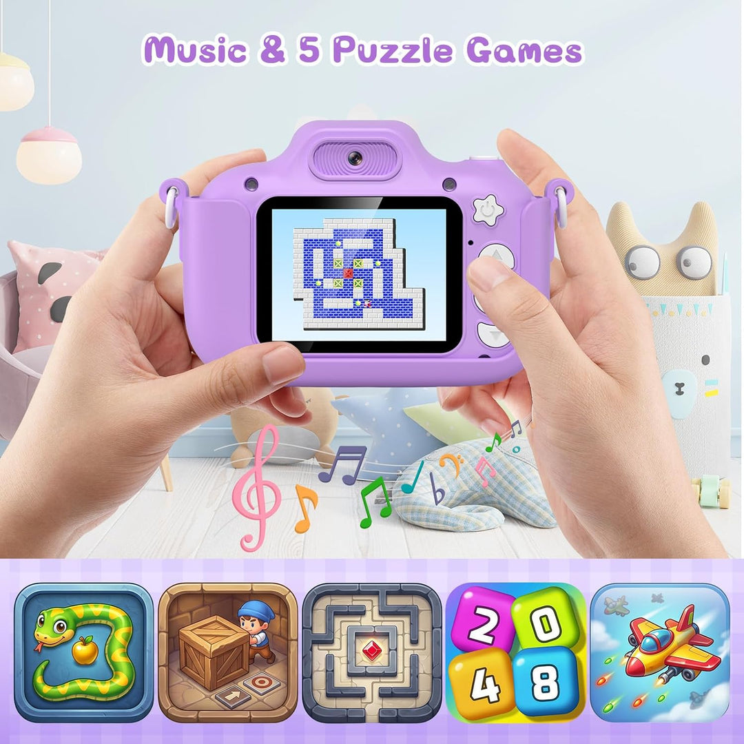 Kinderkamera, Gofunly Kinder Kamera 1080P 2,0-Zoll-Bildschirm Selfie Digitalkamera mit 32GB-Karte fü