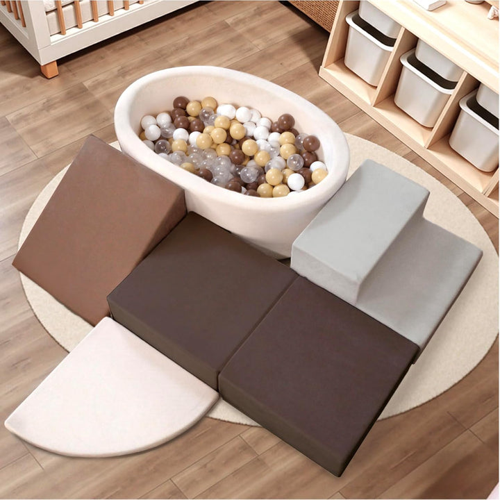 BanaSuper Schaumstoff-Kletterblöcke für Kinder, Baby Schaumstoff Bausteine XXL mit Bällebad, Kletter