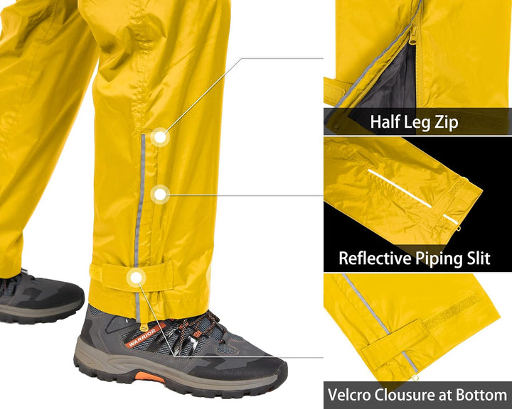 33,000ft wasserdichte Regenhose für Herren Leichte Regenhose Winddichte Outdoorhose zum Wandern Camp