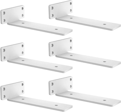 zhongko Regalhalterung 6Pcs Schwerlastwinkel für Holz Diele Regalträger Schwarz Schwerlast Metall L