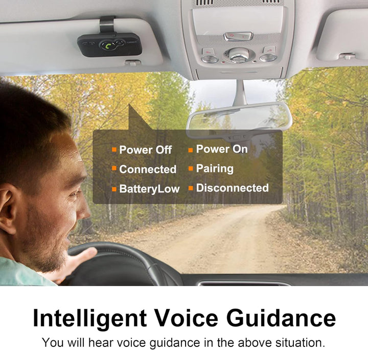 SUNITEC Freisprechanlage für Auto Bluetooth: Support Siri Google Assistant Auto ON Unterstützung Spr