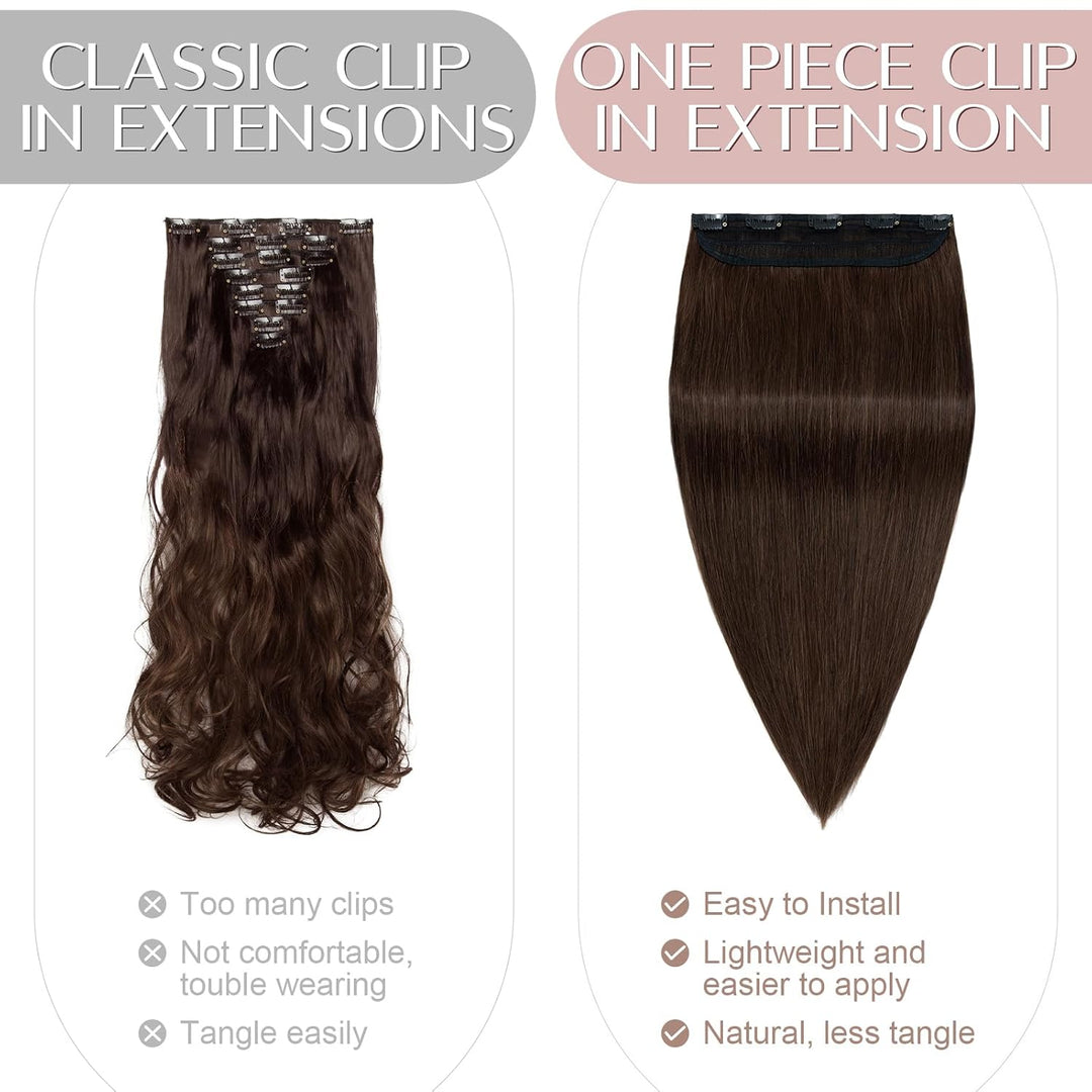 SEGO Haarverlängerungen Clip in Extensions DICKER 7A 100% Echtes menschliches Haar 1 Teilig 5 Clips
