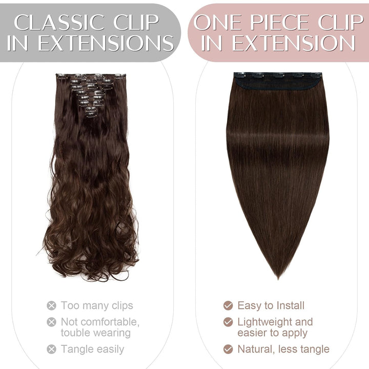 SEGO Haarverlängerungen Clip in Extensions DICKER 7A 100% Echtes menschliches Haar 1 Teilig 5 Clips