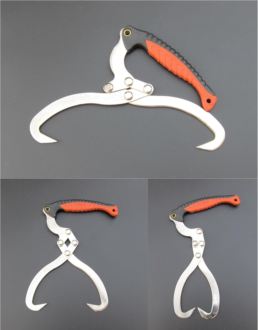 FITOOL Holzzange, 200 mm, Holzzange zum Heben von Holzscheiten, Gesamtlänge 31,8 cm, Schwarz/Rot