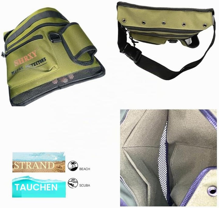 shrxy Garden Metal Detecting Finds Bag Detector Pouch Multi-Purpose Digger Tools Bag Waist Pack (Jun