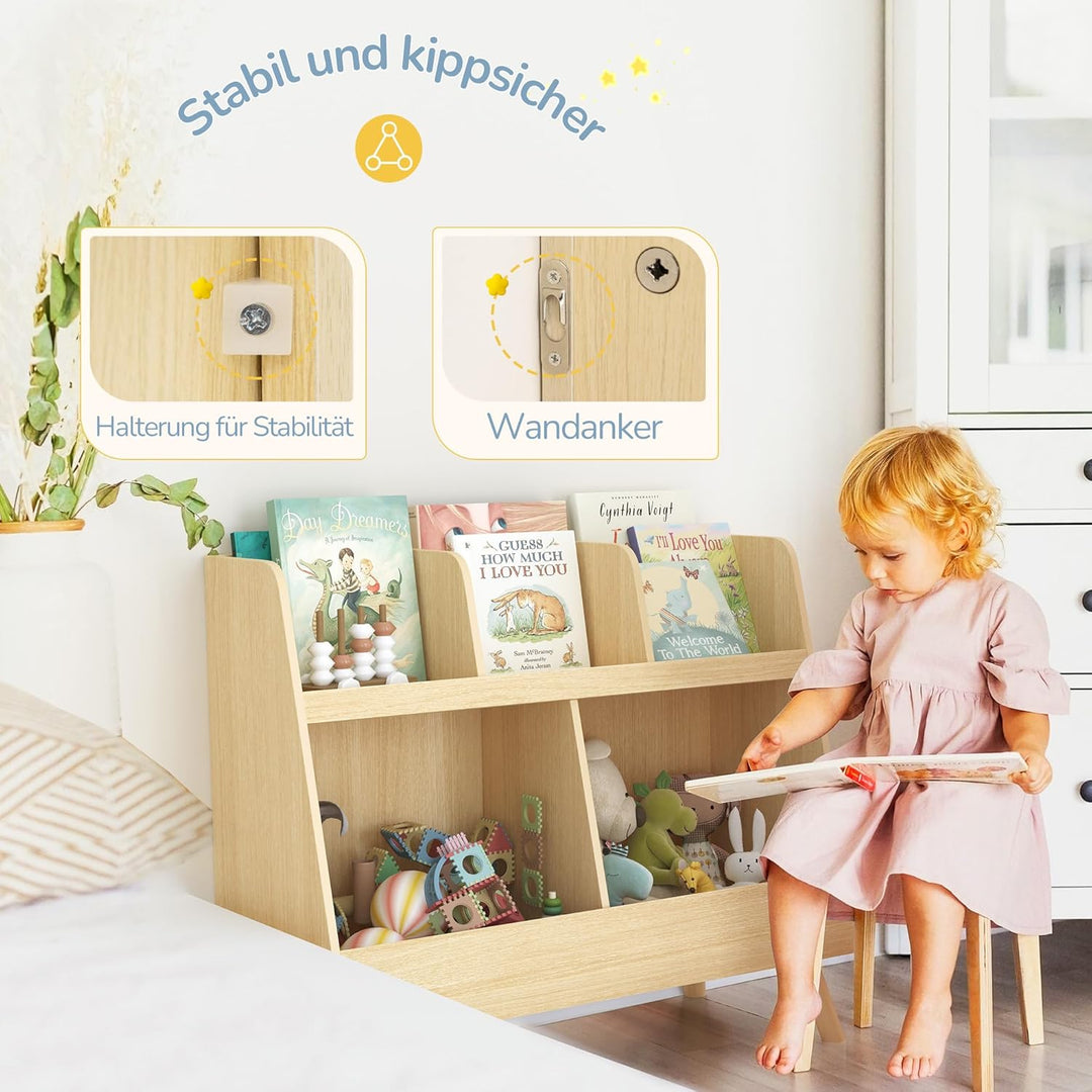 LUE BONA Kinderregal,Bücherregal Regal Aufbewahrungsregal für Kinder,Standregal 2 Stockwerk der Offe